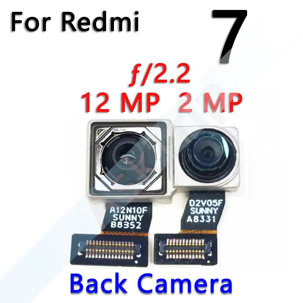 Aiinant Camera Flex Voor Xiaomi Redmi Note 6 6A 7 7A Pro Plus Kleine Voor/Hoofd Grote Terug achteruitrijcamera Module Lint Flex Kabel