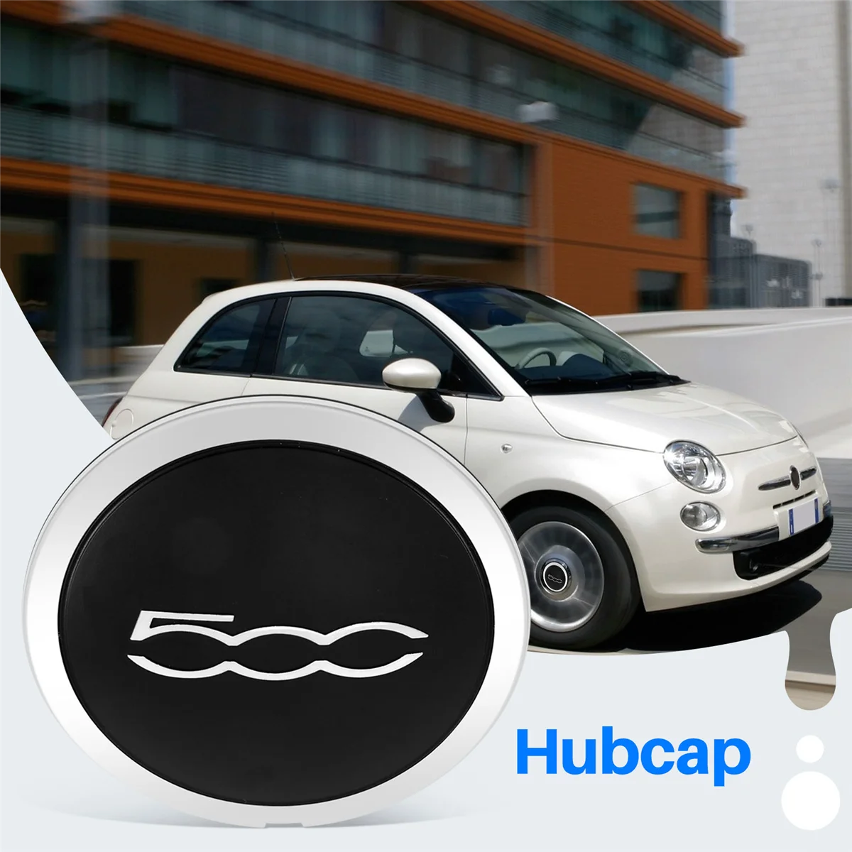 피아트 500 휠 센터 허브 캡 세트, 133mm 허브 캡, 68078419AC 68078421AC 더스트 커버, 51884863 실버, 4 개