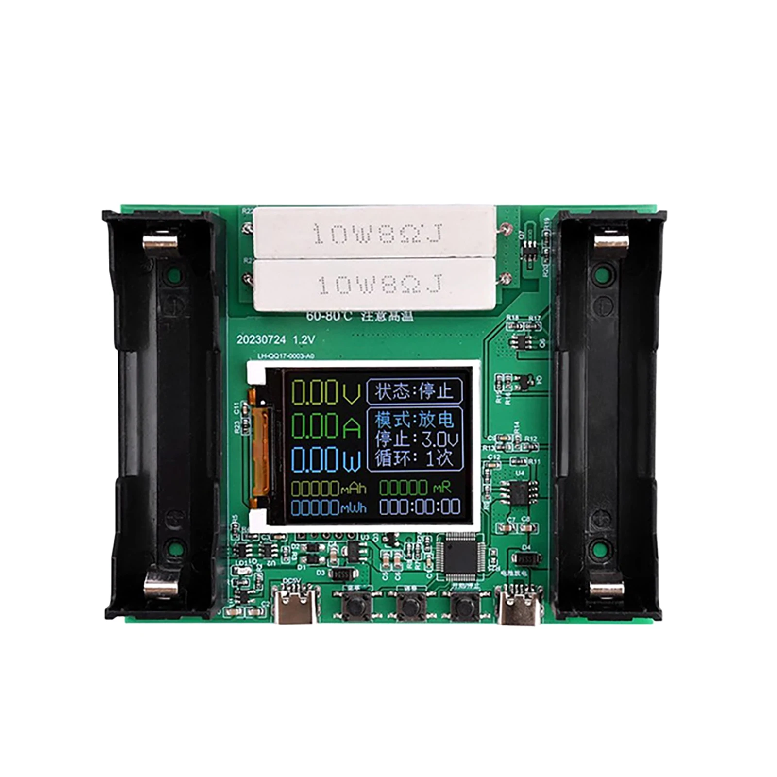 Módulo probador de capacidad de batería de litio 18650, Detector de resistencia interna de división de capacidad MAh MWh, carga automática, probador tipo C