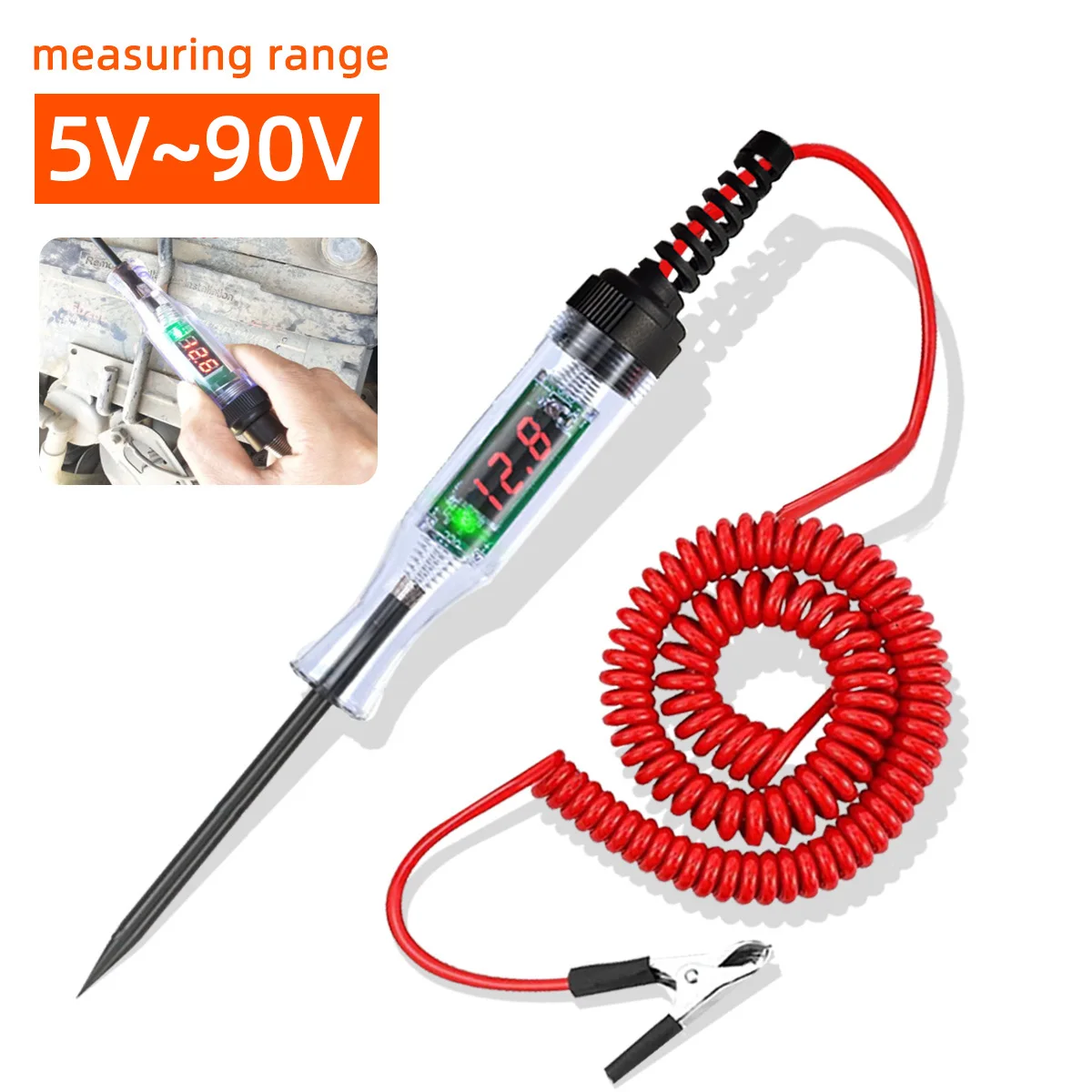 5V-48-90V wire fuse voltage continuity test car LED digital display circuit test pen