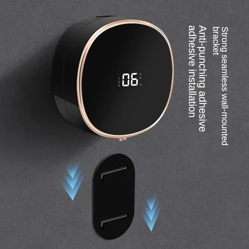 Touchless التلقائي التعريفي غسالة اليد الاستشعار رغوة الأشعة تحت الحمراء الاستشعار موزع الصابون السائل مع شاشة ديجيتال درجة الحرارة