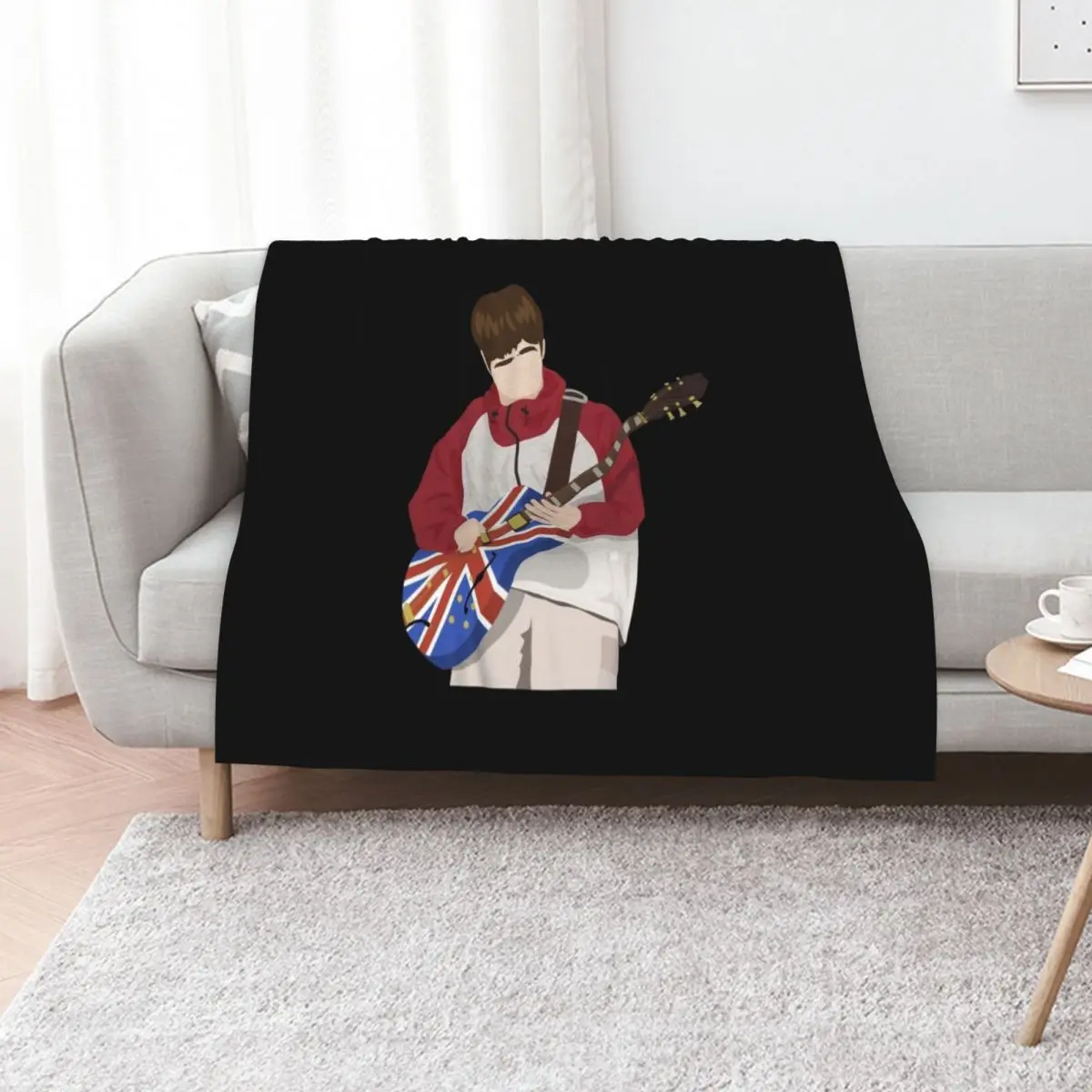 

Noel Gallagher with Guitar Throw Blanket Luxury Designer for winter Camping Comforter Blankets