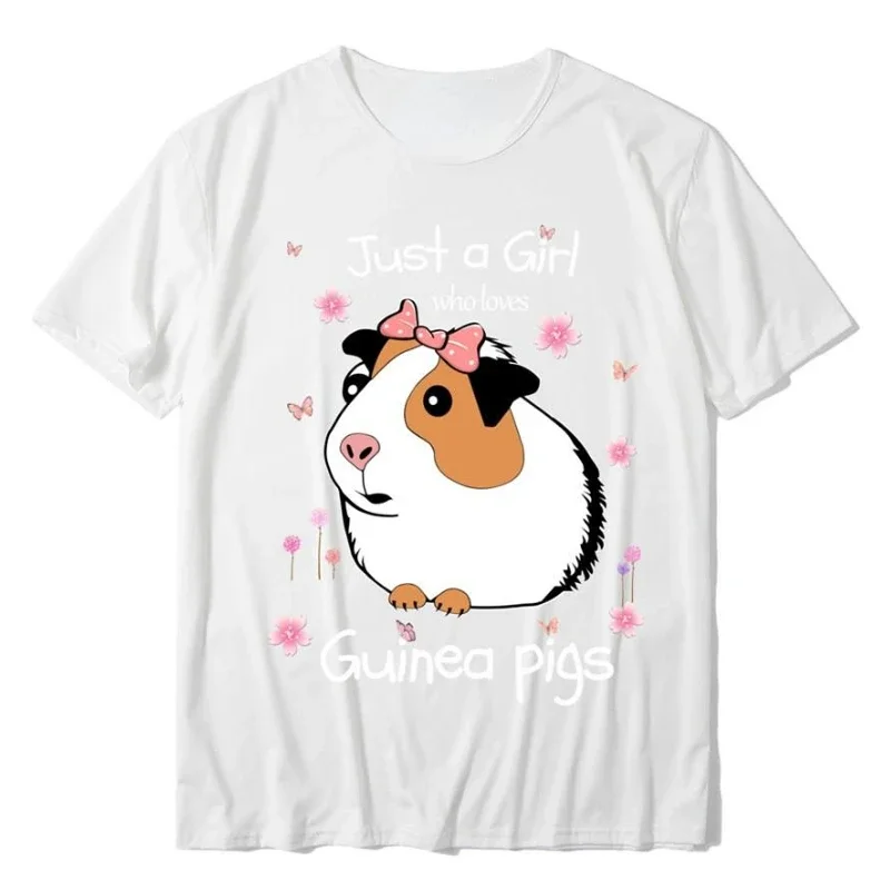 Kawaii Pets Lover Gift Graphic Tshirts Men Cartoon Couple Streetwear Ropa Mujer Just A Girl Who Loves Guinea Pigs T Shirt funny