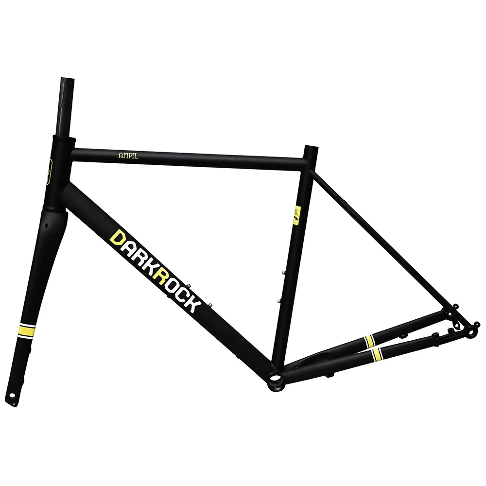 700C DARKROCK Gravel Frameset Steel Frame and Carbon Fork Thru Axle 12x142 700C*42C CR-MO 4130 Disc Brake Bicycle Frameset