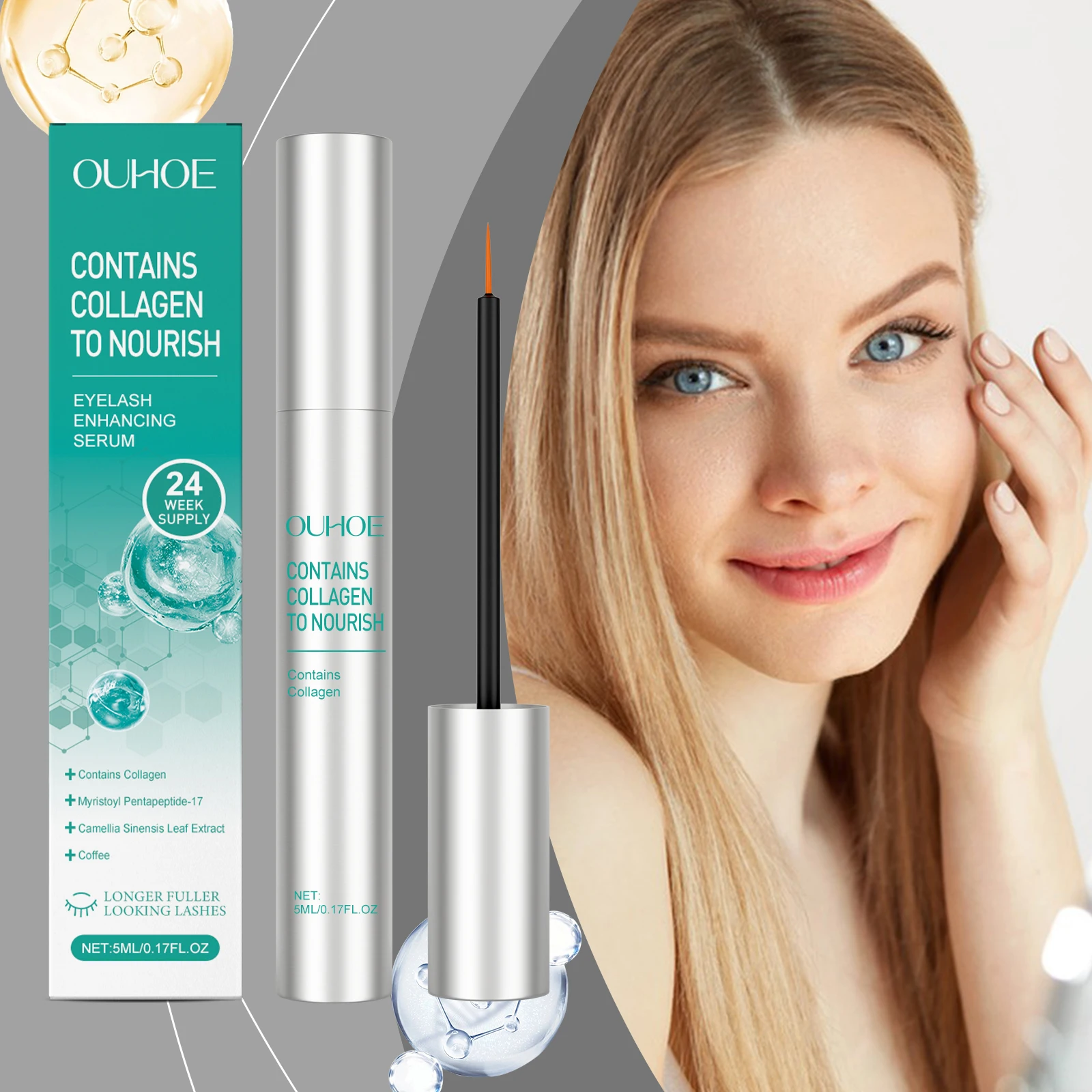 Soro para aumentar os cílios, tratamento de crescimento, curvatura natural, alongamento, mais grosso, nutritivo, reparação de sobrancelha, essência mais longa