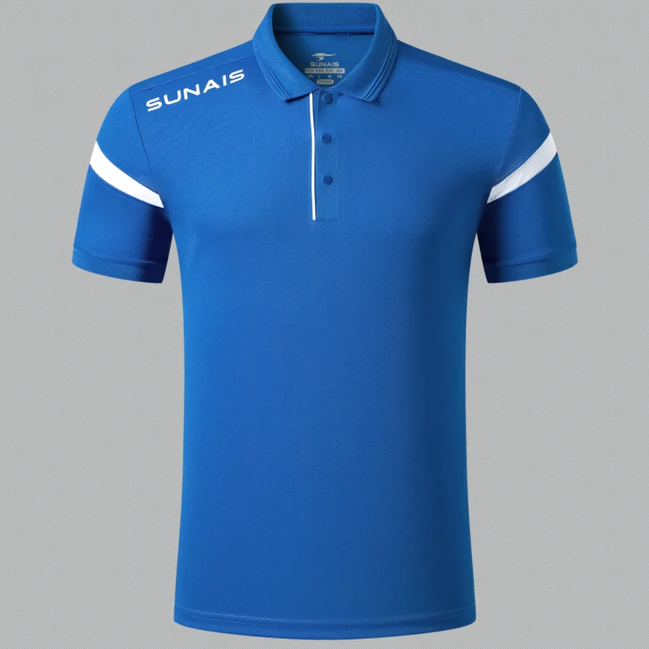 SUNAIS Polo Shirt Men Summer Quick Drying Short Sleeve T-shirt Club Training Football Uniforms Custom Culture Shirt 730639
