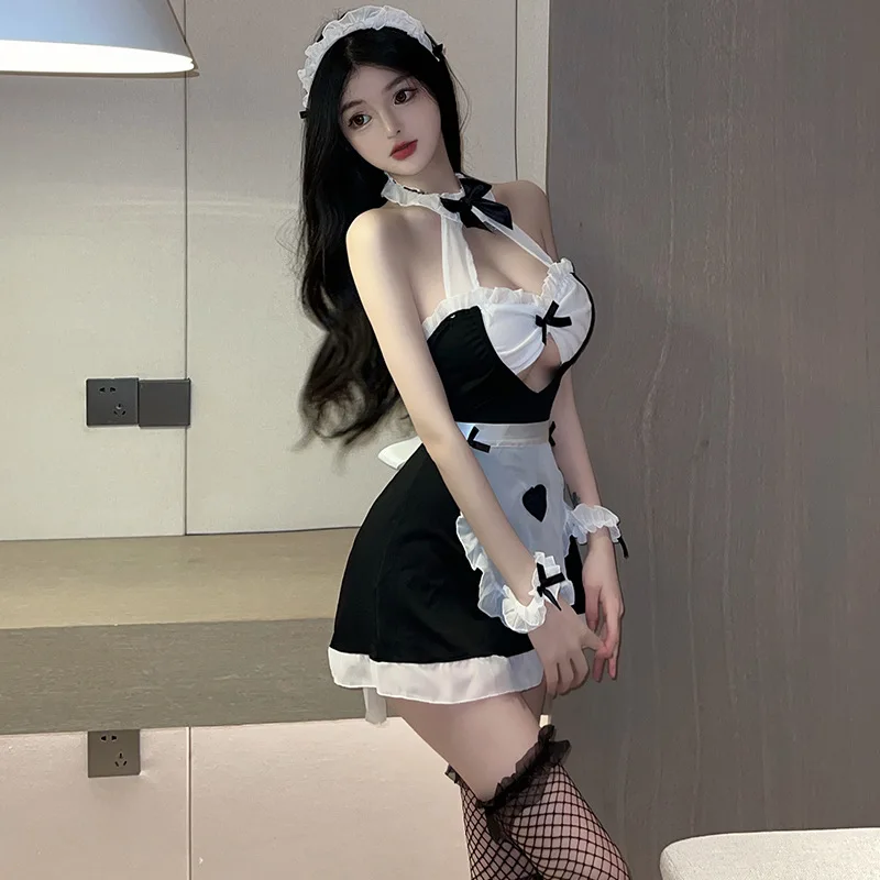 New Sexy Lingerie Uniform Seduction Pajamas Flirting Hot Bed Free Passion Maid Costume Battle Robe