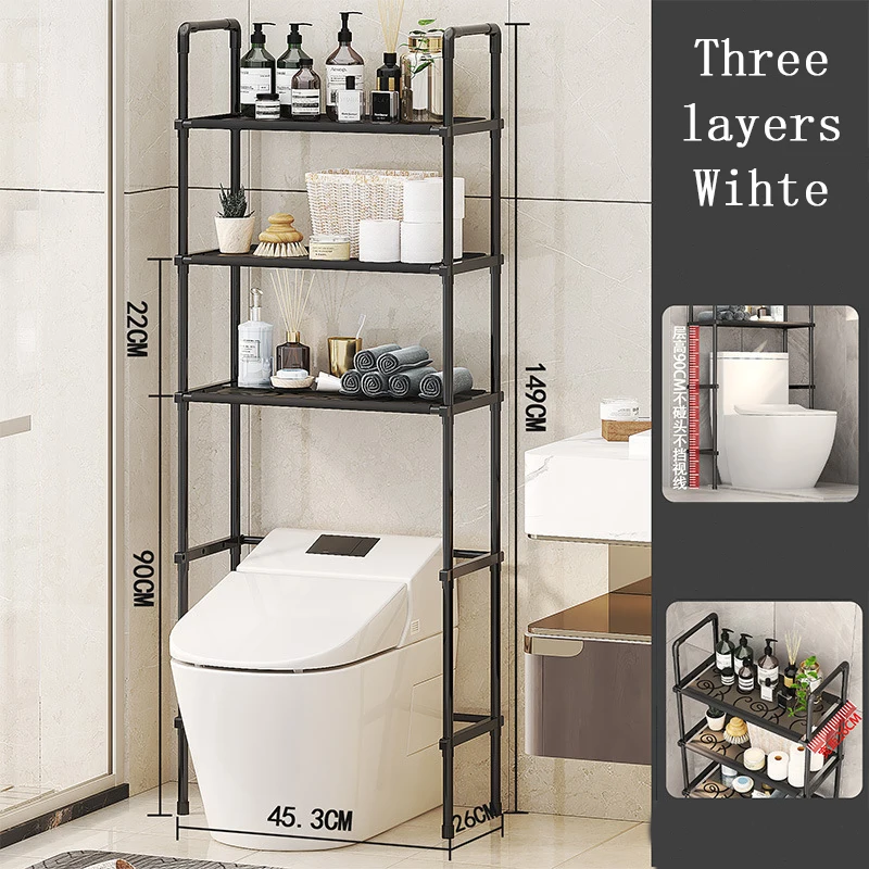 Storage Shelf for Bathroom Space Saver Over Toilet Rack Storage Organizer Rack Floor-to-ceiling Bathroom Rack Storage Accessory