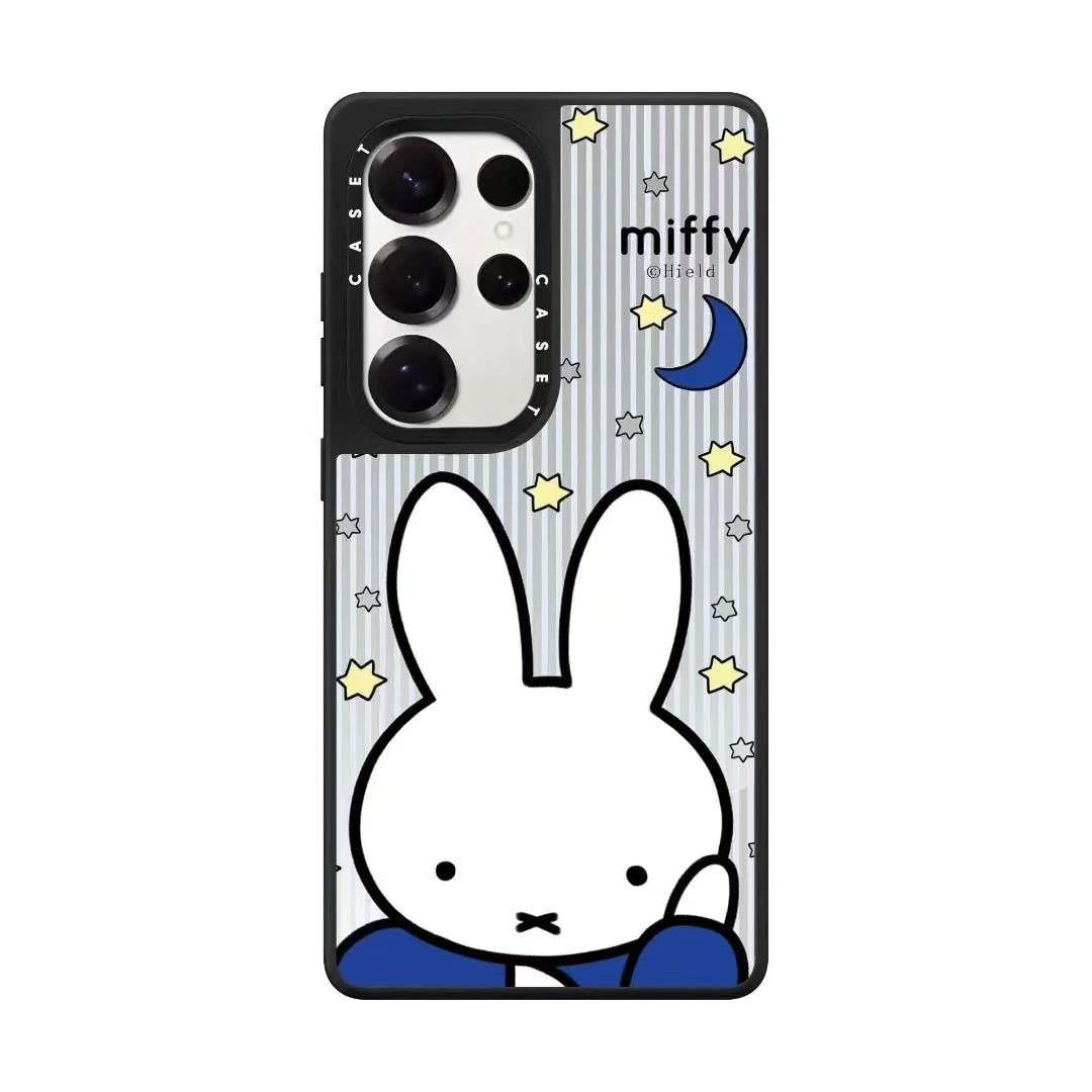 Kawaii Miffy Phone Case Cute Cartoon Design MagSafe S25ultra S24ultra S23ultra Mirror Surface Anti-drop Protection Case view 5