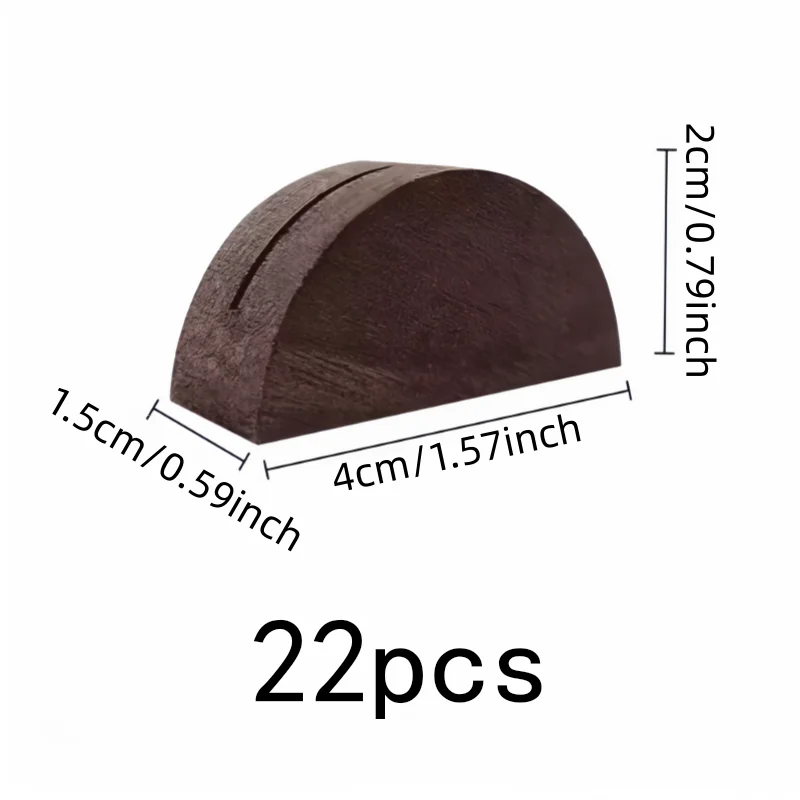 Aesthetic Minimal Design Name Card Display Bases, 22 pcs, Photo Card Holders, Natural Wood Finish for Restaurant Menu Display