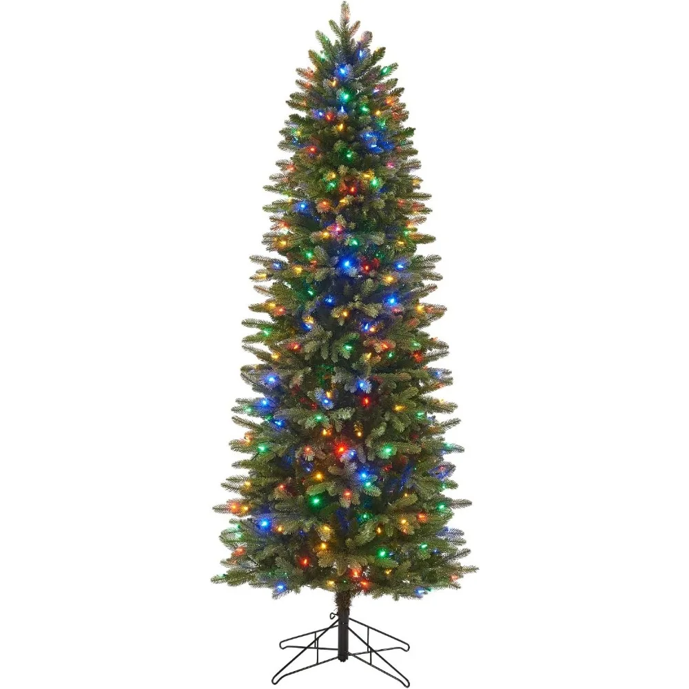 7 ft Pre-Lit Artificial Christmas Tree, Regal Fir Xmas Tree with 400 Color Changing LED