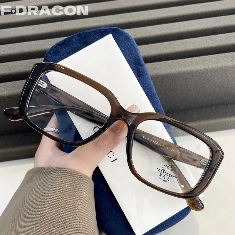 

TR90 Square Ladies Reading Glasses Ultra-light Large Frame Anti-blue Light Optical Prescription Glasses Frame Female YC1279