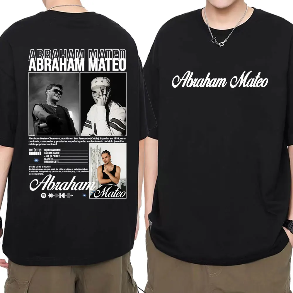 مغني الراب أبراهام ماتيو ألبوم 2025 جولة ميرش تي شيرت الرجال النساء ريترو شارع العليا قصيرة الأكمام تي شيرت موضة 100_ القطن تي شيرت #1