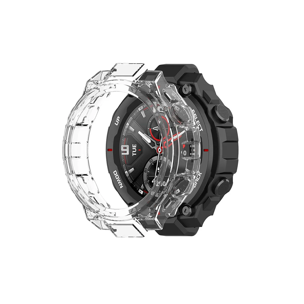 White Smart Watch Protective Case Tpu Flexible Shell Full Protection Guard Against Scratches Dirt Grease Enhanced Grip