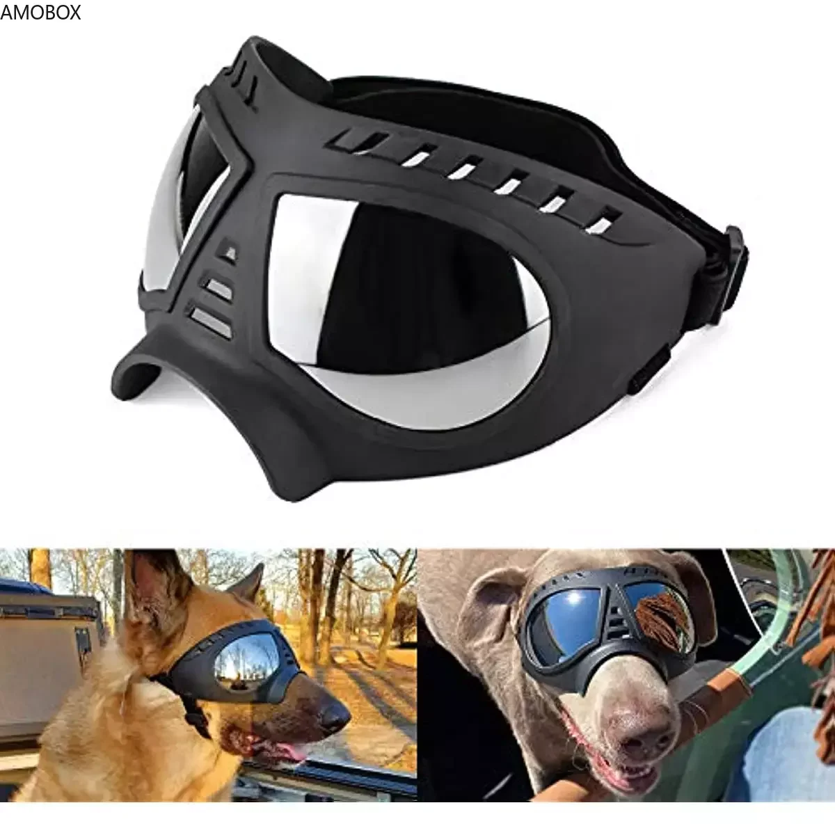 AMOBOX-Soft Dog Goggles, UV Protection Sunglasses, Small Dogs, Windproof, Anti-Fog, Sport Pet Glasses, Waterproof, Snow, New