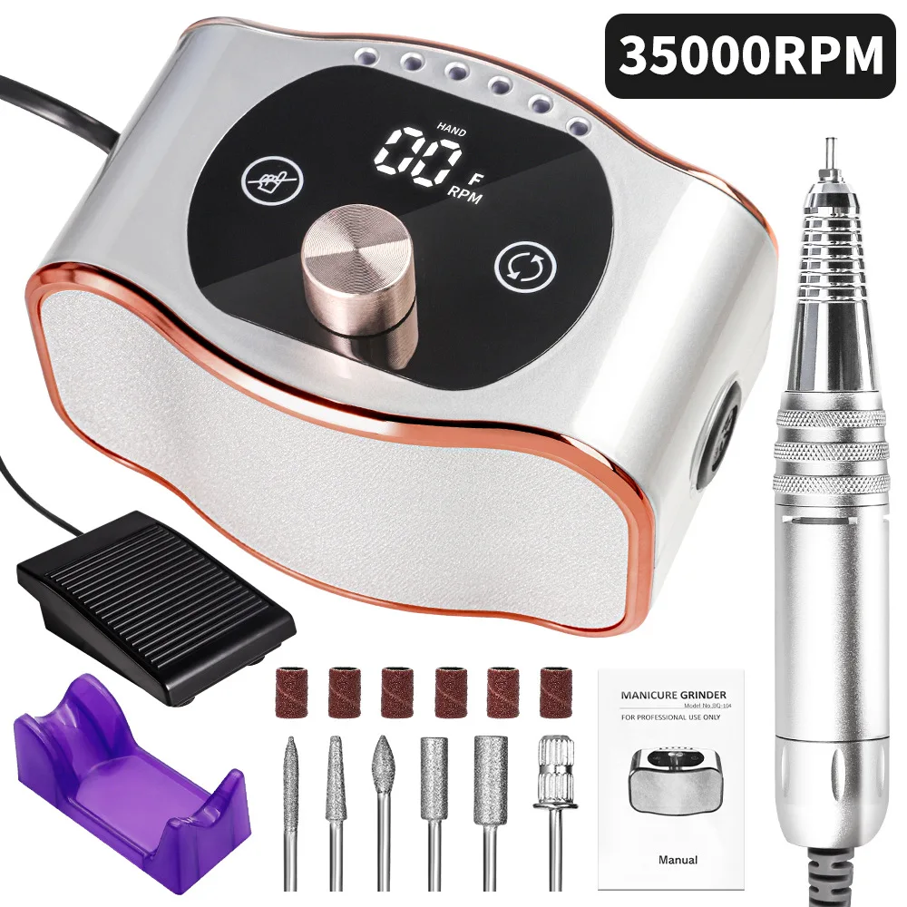 Professional 35000RPM Electric Nail Drill Machine Manicure Tools Pedicure Drill Set Portable Nail File Nail Drill Equipment