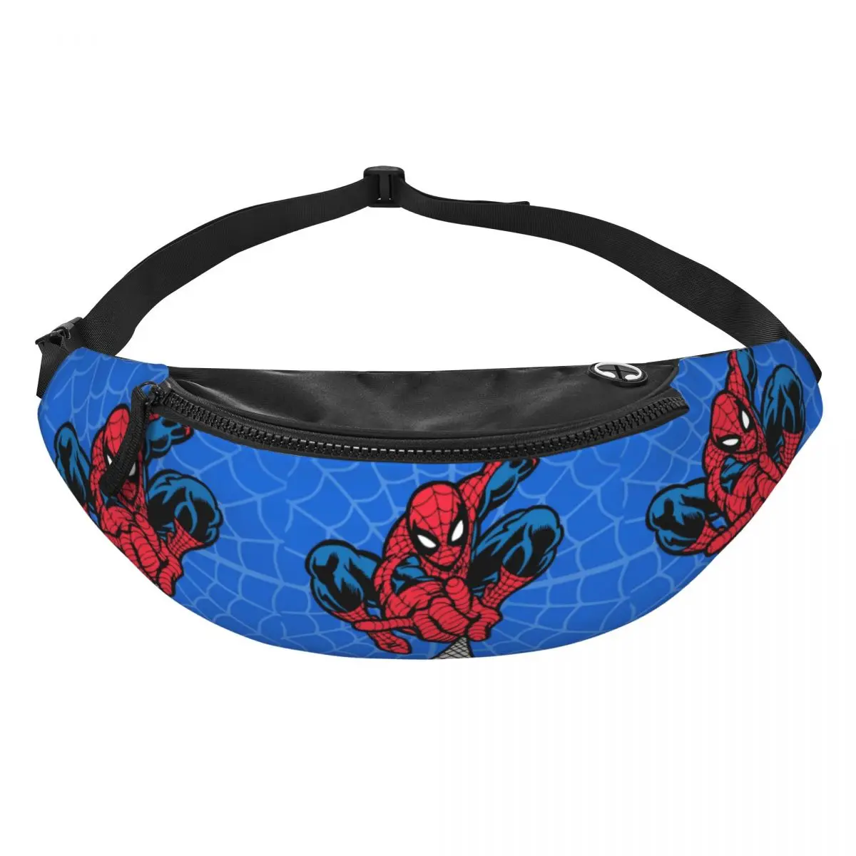 Custom Spider Superhero Fanny Pack Men Women Crossbody Waist Bag for Camping Biking Phone Money Pouch