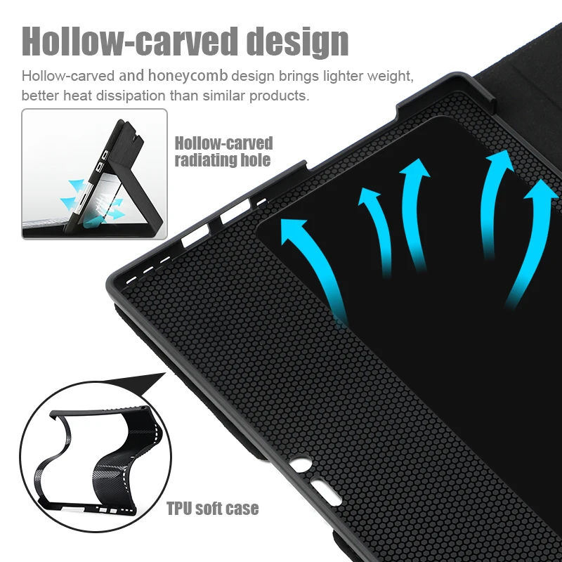 Protective Stand Case for Microsoft Surface Pro 7 8 6 5 4 X Go 2 Waterproof Cover Shell Pen Holder 12.3 10.5 inch