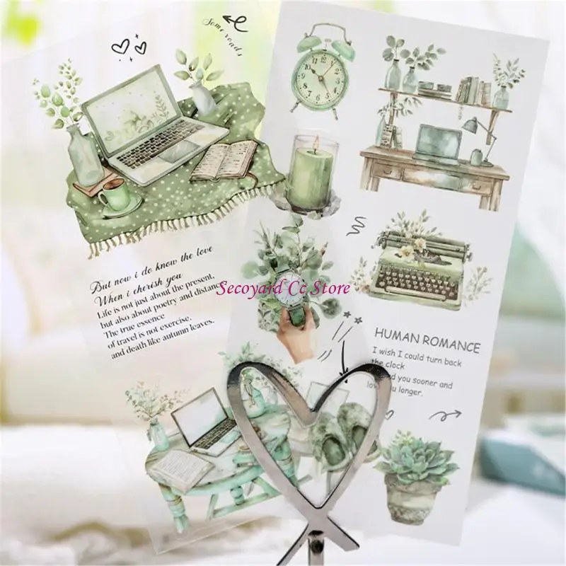 N3UC Decorative Scene Sticker PET Sticker Aesthetic Scrapbook Paper Sticker for Craft