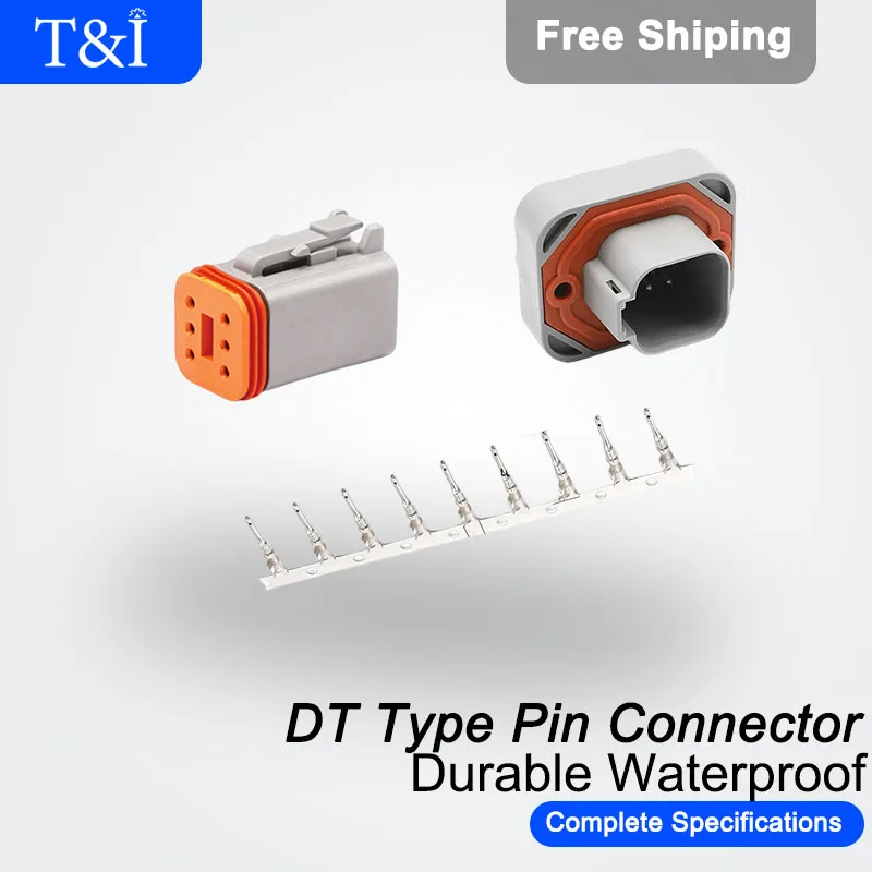 

1/5/10Sets DT-2/3/4/6/8/12Pin 22-16AWG Durable Waterproof Wire Cable Male Female Connector Plug Socket Kit DT06-2S DT04-2P