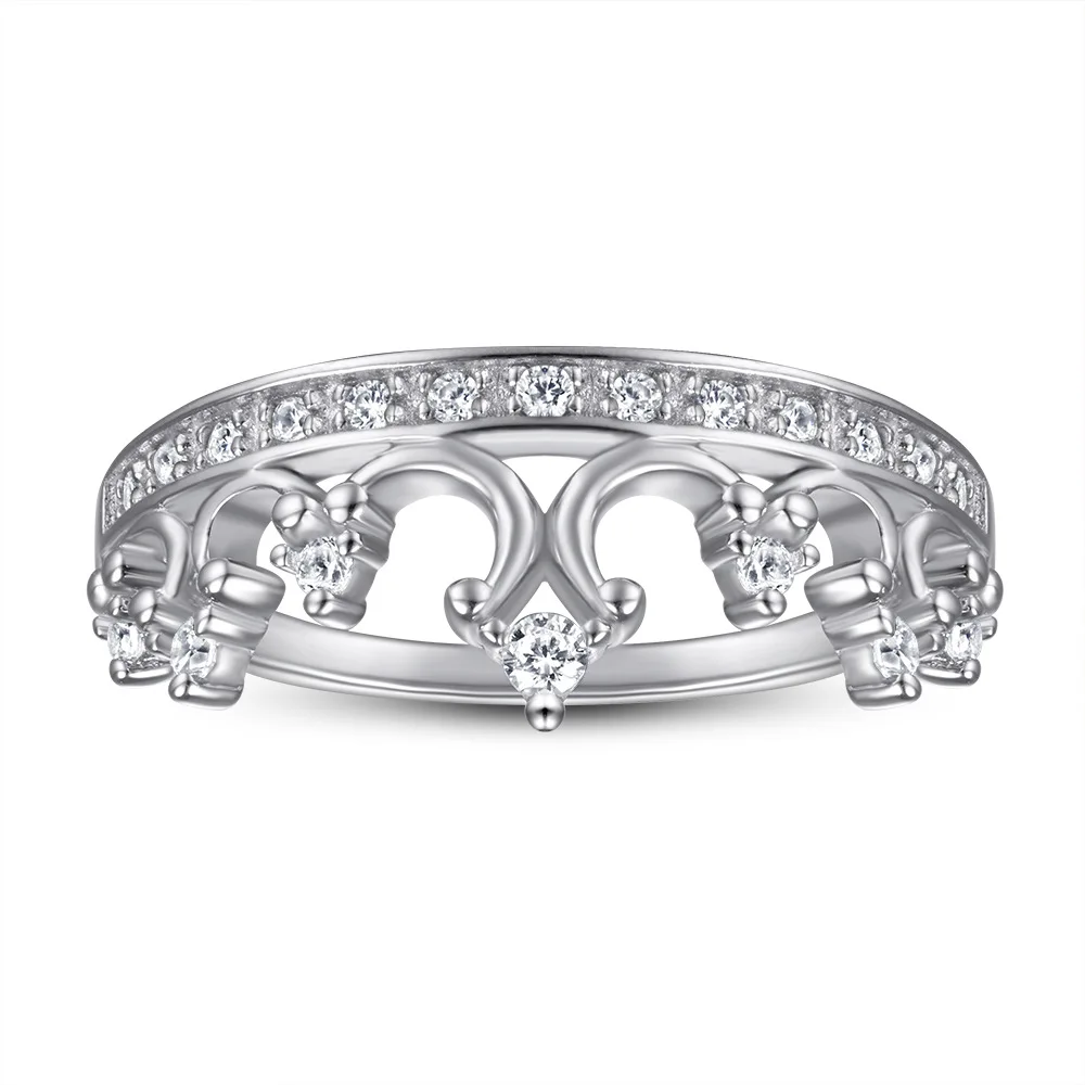 XUYUANFEN925 Sterling Silver Crown Ring for Women, Unique and High End, European and American Fashion Women's Wedding Ring