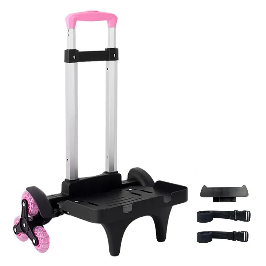 

Trolley Wheeled Cart Foldable Aluminium Alloy Hand Truck with 3 Wheels and Luggage Strap for Backpacks and Travel Luggage,Backpa
