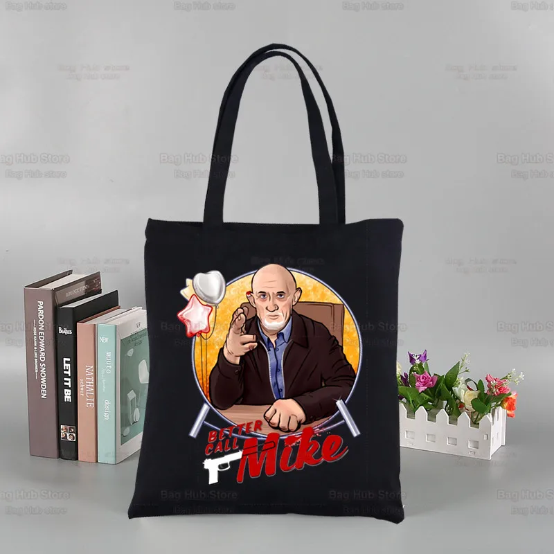 Better Call Saul Harajuku Fashion Shopping Black Bags Canvas Breaking TV Show Tote Bag Reusable Cloth Bag Handbag Shoulder Bags