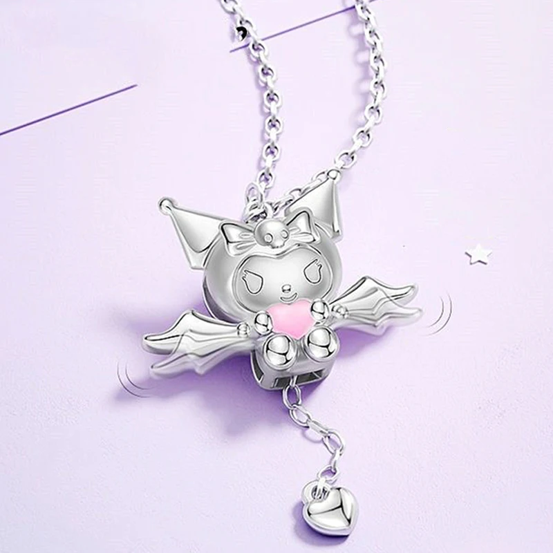 Kawaii Cartoon Necklace Anime Action Figure Kuromi Necklaces for Kids and Teens Cute Mymelody Animal Pendant Chain Jewelry Gifts