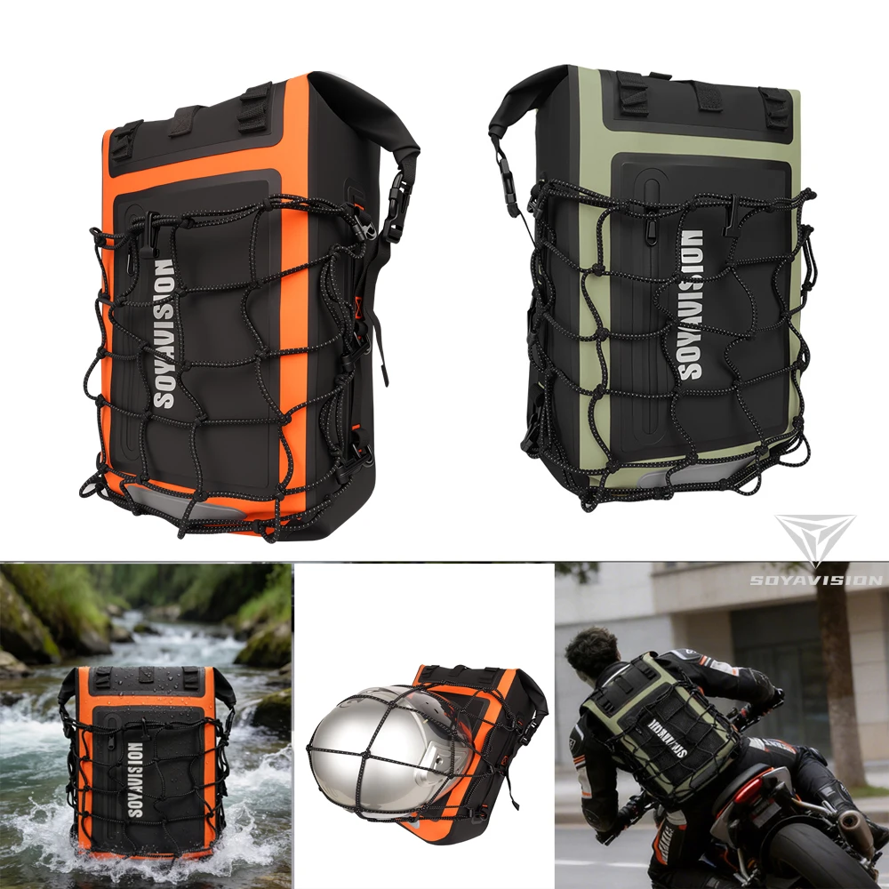 

Universal Motorcycle Backpack Waterproof bag Seat Bags Sport Travel Bag Outdoor With Motorcycle Helmet Mesh