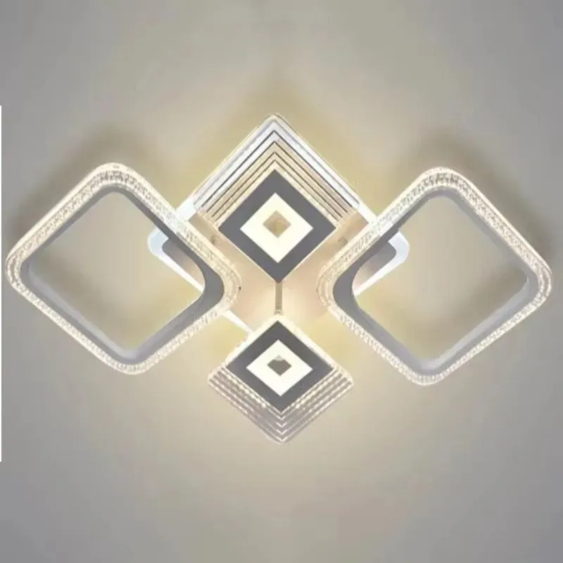 

Modern Minimalist Geometric Floral Square LED Ceiling Light Combination Set Modular Design for Bedroom Study Dining Room Home