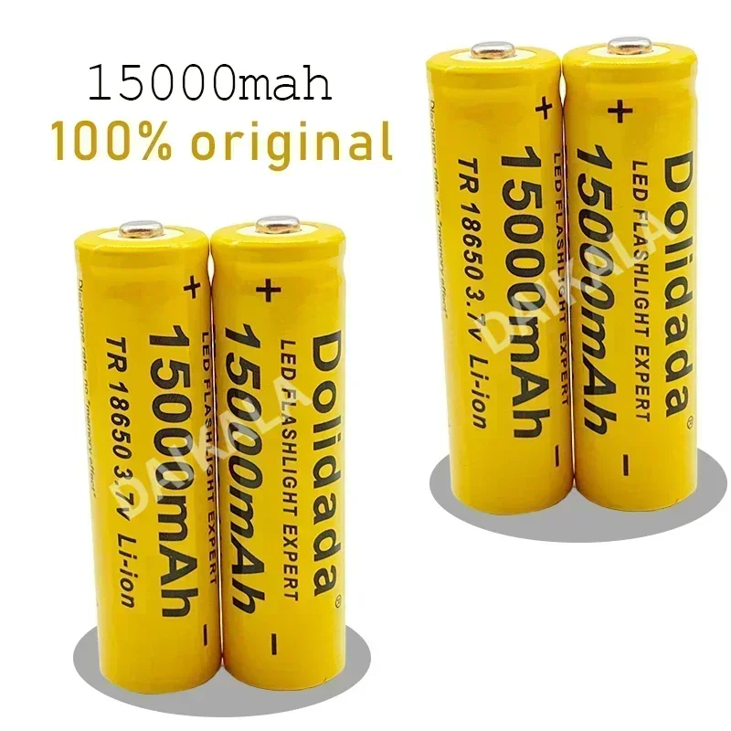 100% High Quality and Large Capacity 3.7V 18650 15000mAh High Capacity Batteries Li-ion Lithium Battery for Flashlight Battery