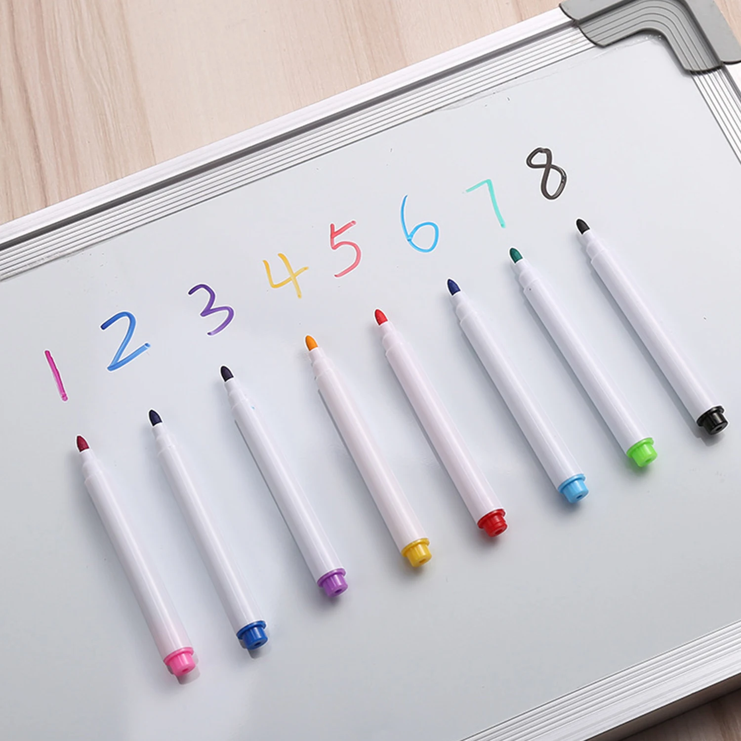 8 Color/Set Bullet Tip Erasable Whiteboard Marker Classroom Teaching Tools Office Meeting Whiteboard Pen Magnetic/Non-magnetic