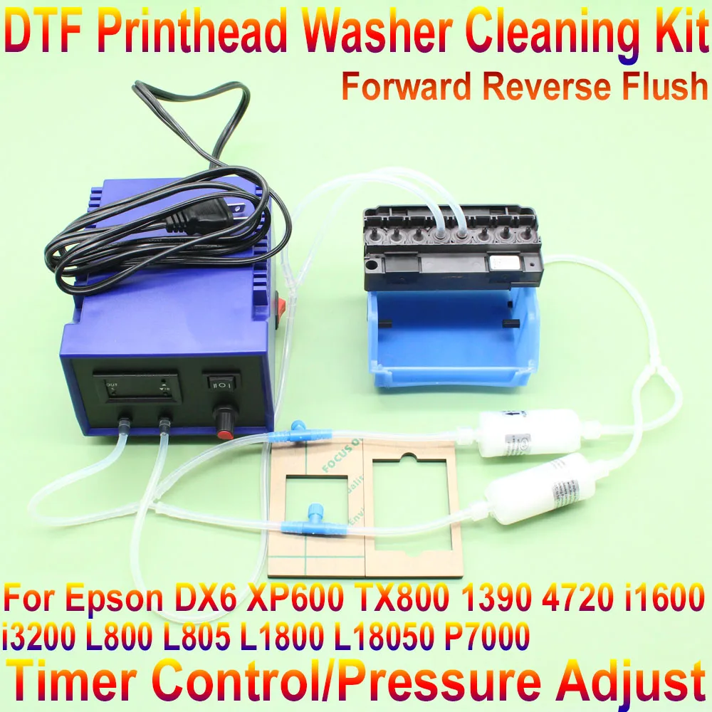 DTF Printhead Washer Cleaner Flush Machine Clean Kit Flusher For Epson L1800 L805 1390 XP600 DX6 i3200 Print Head Unclog Unblock