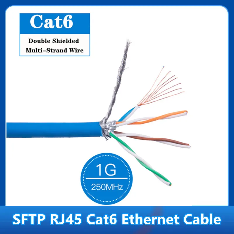 SFTP Cat6 Ethernet Cable 1000Mbps Double Shielded Multi-Strand internet RJ45 Patch Cord LAN Network RJ 45 Router Laptops Cat 6