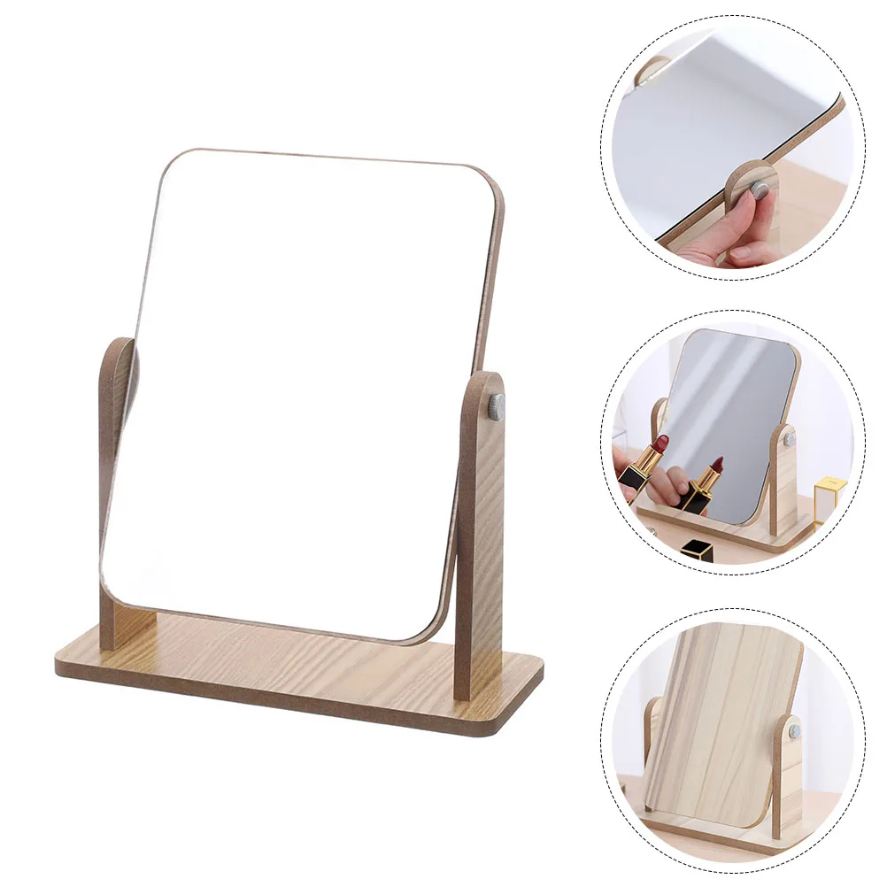 

Rotatable Makeup Mirror Double Sided Desk Vanity Mirror Decorative Tabletop Girls Stable Base Fine Workmanship Clear