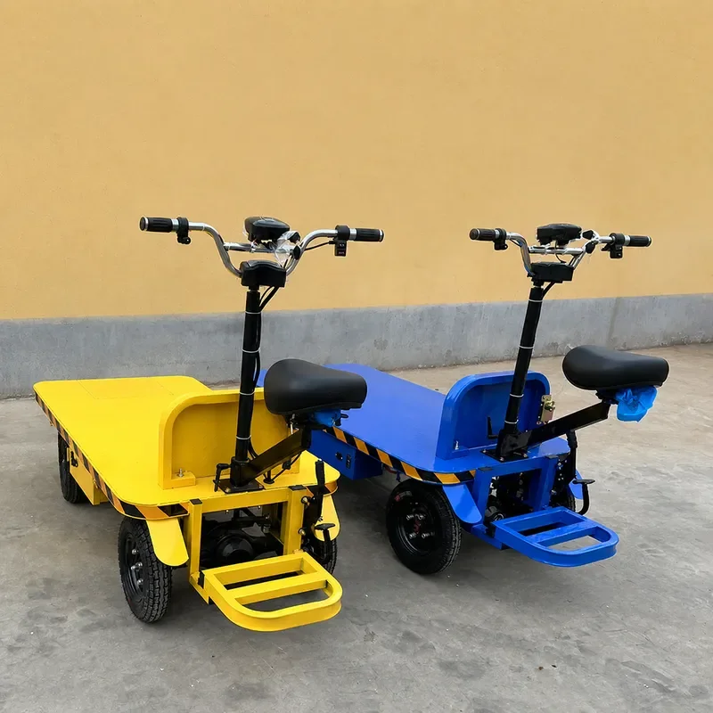 Electric Four Wheel Flatbed Truck 1 Ton Cargo Transporter for Vegetable Orchard Greenhouse Warehouse Construction Site