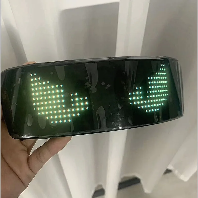 Cyber Punk LED Helmet Display Cosplay Props For Motorcycle Helmet Tail Light Helmet Warning Light Moto Cycling Accessories Gift