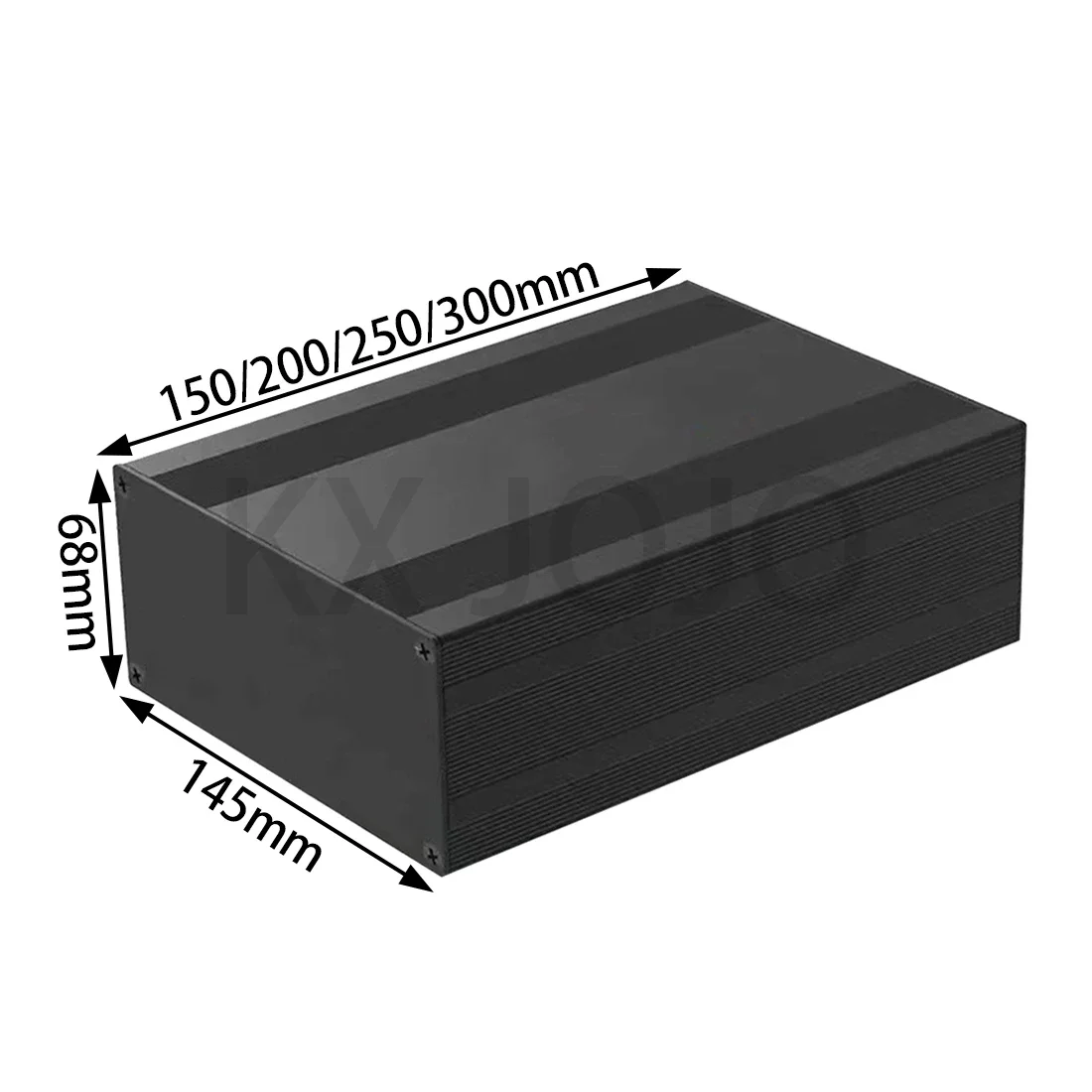 Aluminium kandang 145*68*150/200/250/300mm Split Case elektronik proyek PCB instrumen perak/hitam DIY Power Supply