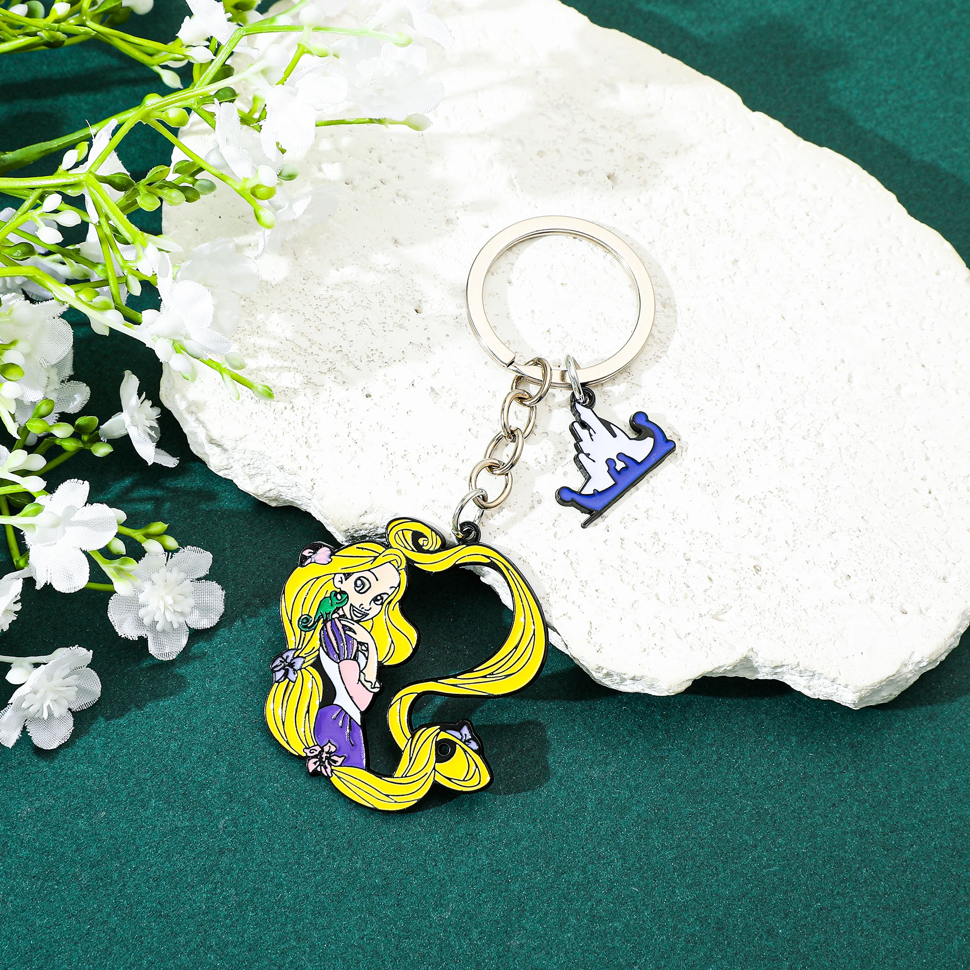 Disney Rapunzel Tangled Kawaii Anime Cartoon Keychain Girls Backpack Pendant Jewelry Accessory Collectible Gift - Image 3