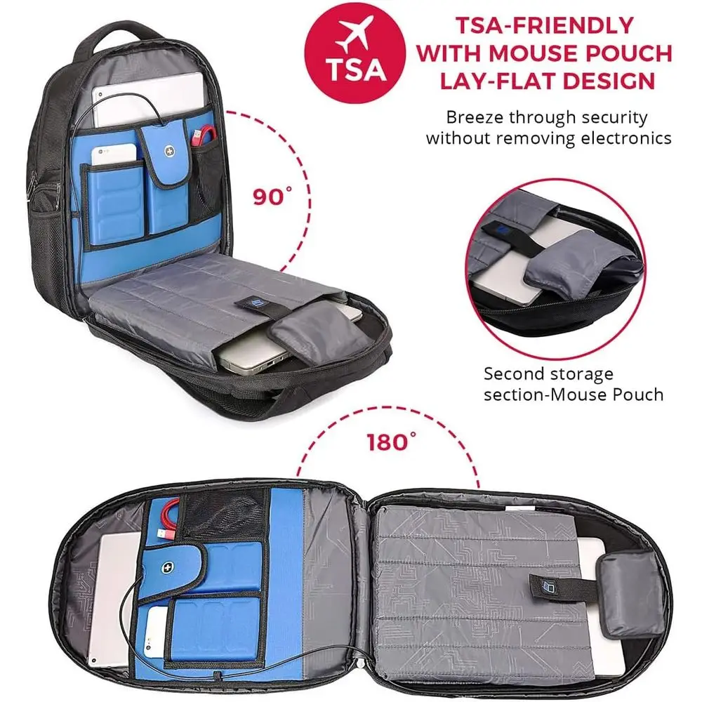 Design TSA BusinLaptop Backpack or Men,Travel Backpack With USB Charging Port,College Tech Backpacks With RID kets Presents or M