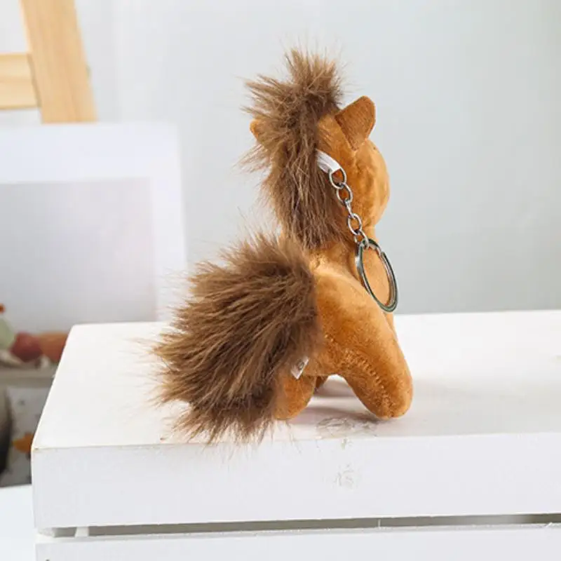 Kawaii الحصان أفخم المفاتيح لطيف لينة الحيوان قلادة كيرينغ مفتاح السيارة مشبك اكسسوارات فتاة المرأة حقيبة معلقة