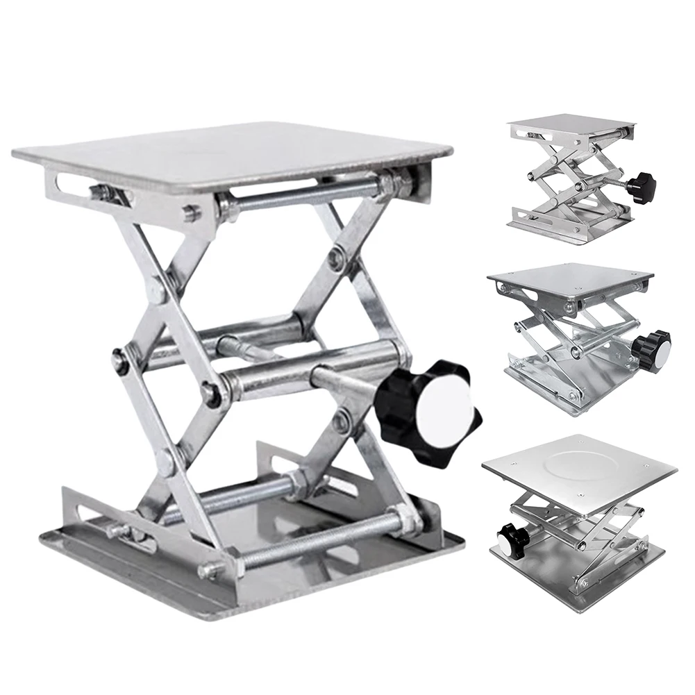 Manual Mini Scissor Lift Jack Engraving Laboratory Lift Platform Adjustable Stainless Steel Lab Jack Stand Table Lift for School