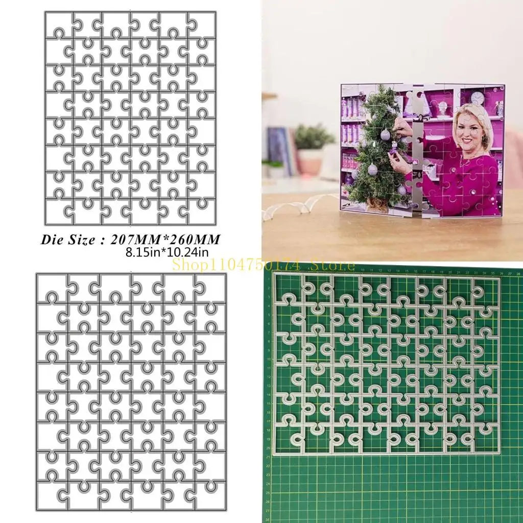 

Rectangle Puzzle Metal Cutting Dies Stencil Scrapbook Album Paper Card Template top sale