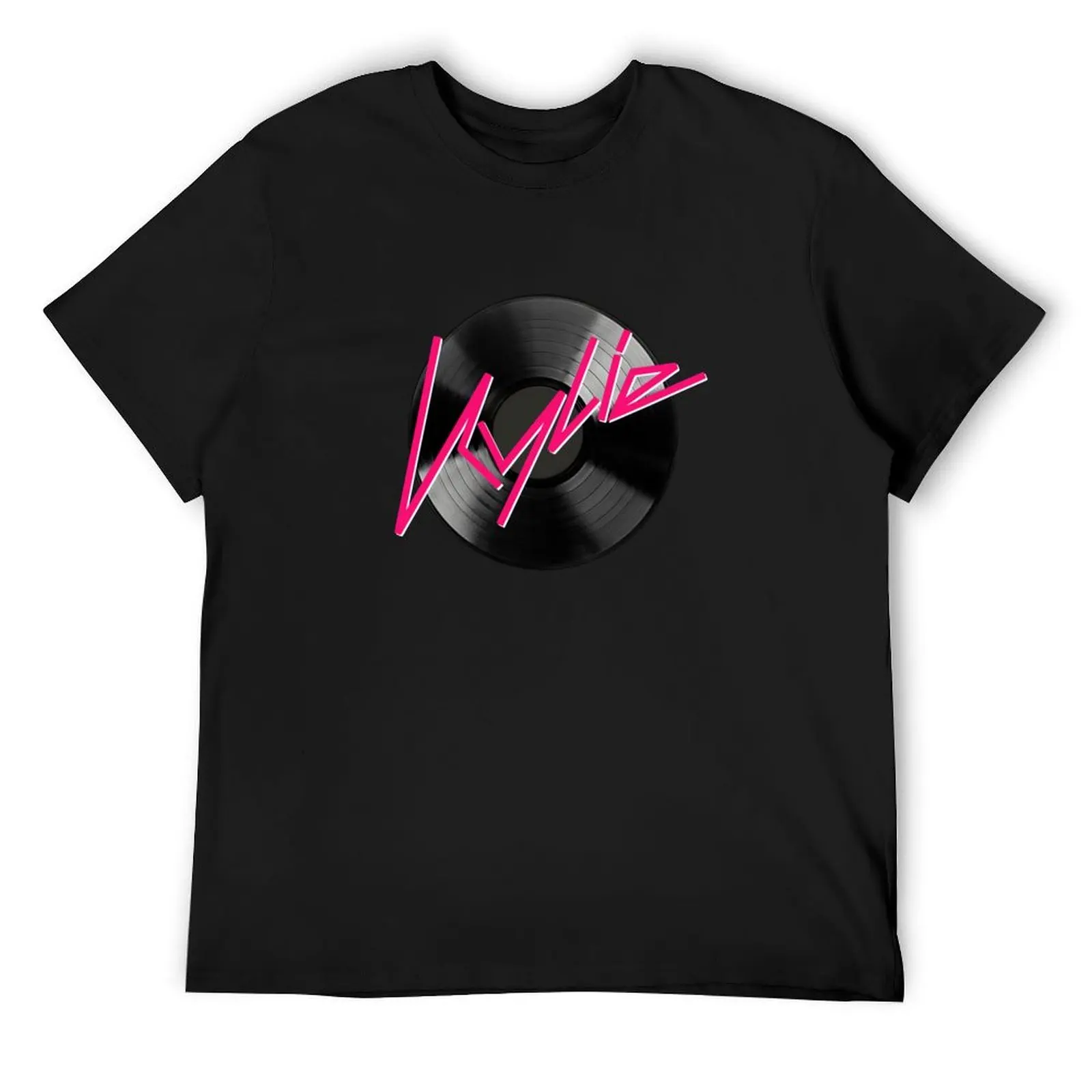 Kylie Minogue - record (black and pink) T-Shirt plus size clothes heavyweights shirts graphic tees mens graphic t-shirts pack