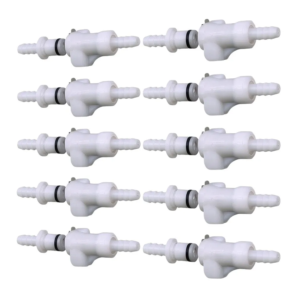 1/4in Plastic Quick Disconnect Couplings Male Female Set 5 Pairs for Industrial Air Systems and Beverage Dispensing Applications