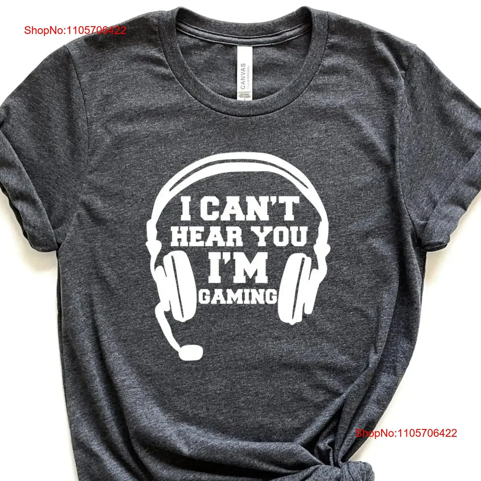 Can't Hear You I'm Gaming T Shirt Gamer video game HeadseT Funny Player gift vintage Washed fashion Breathable Casual Versatile