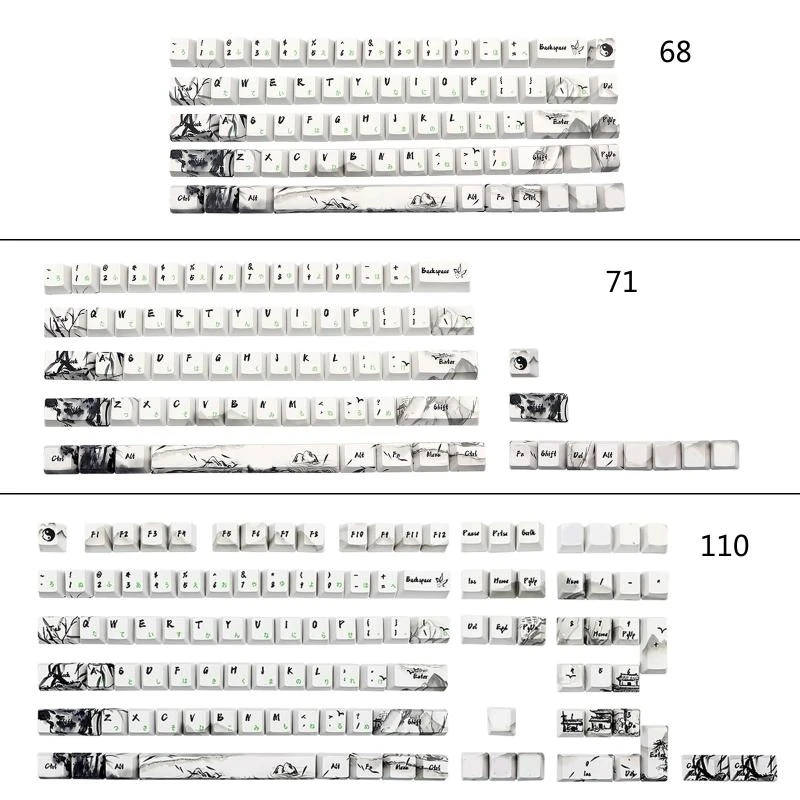 Panda Keycaps OEM Height PBT Dye Sublimation Japanese Keycap For gk61 64 68 108 Mechanical Gaming Keyboard for Key Best Sale