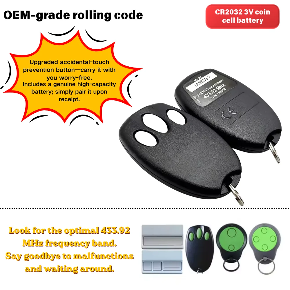 94335E 1A5639-7 1A6518 94330E 94335EML 94333E MotorLift 84335E 84330E Merlin C945 Garage Remote Control Hand Transmitter