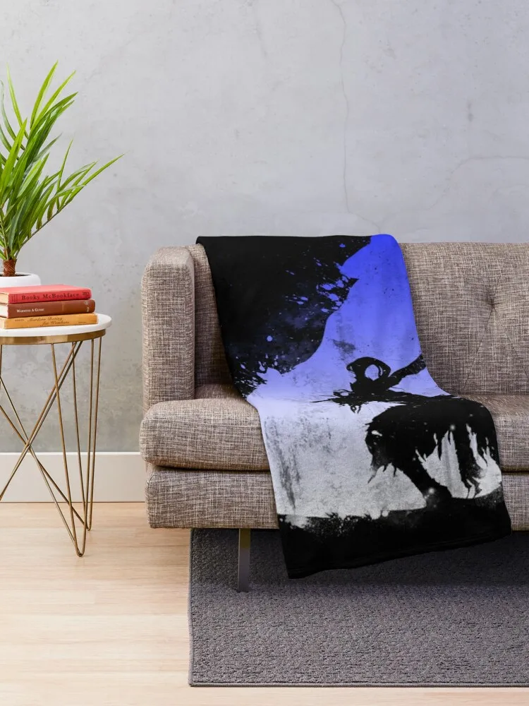 The Walker of Abyss (Version Blue/White) Throw Blanket Flannel Moving wednesday Blankets