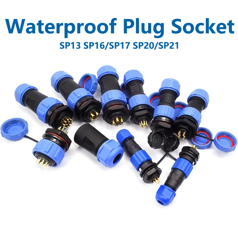 

5/10/100 Sets SP13 SP16/SP17 SP20/SP21 Waterproof Male Female Connectors IP68 Aviation Plug 2pin 3pin 4pin 5pin 6pin 7pin 9pin